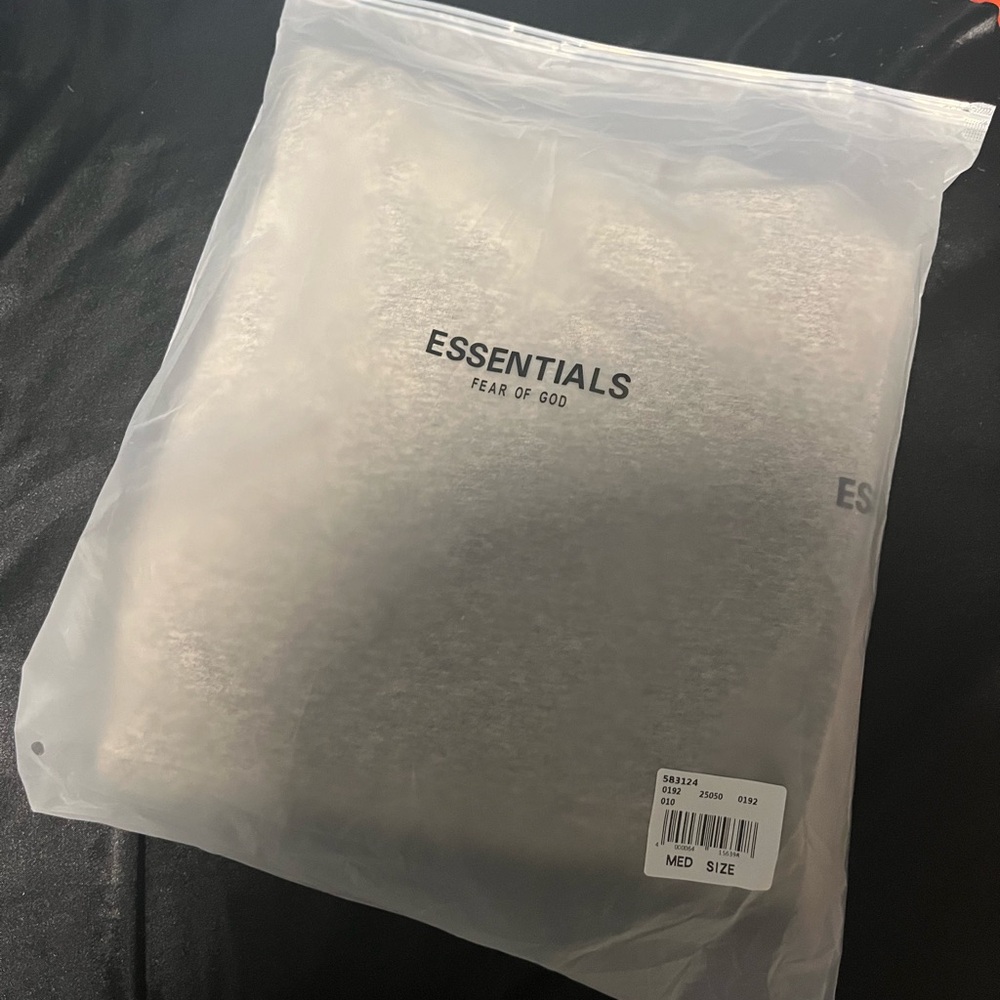 Essentials Fear of God Gray Oversized Tee in Clear Pack
